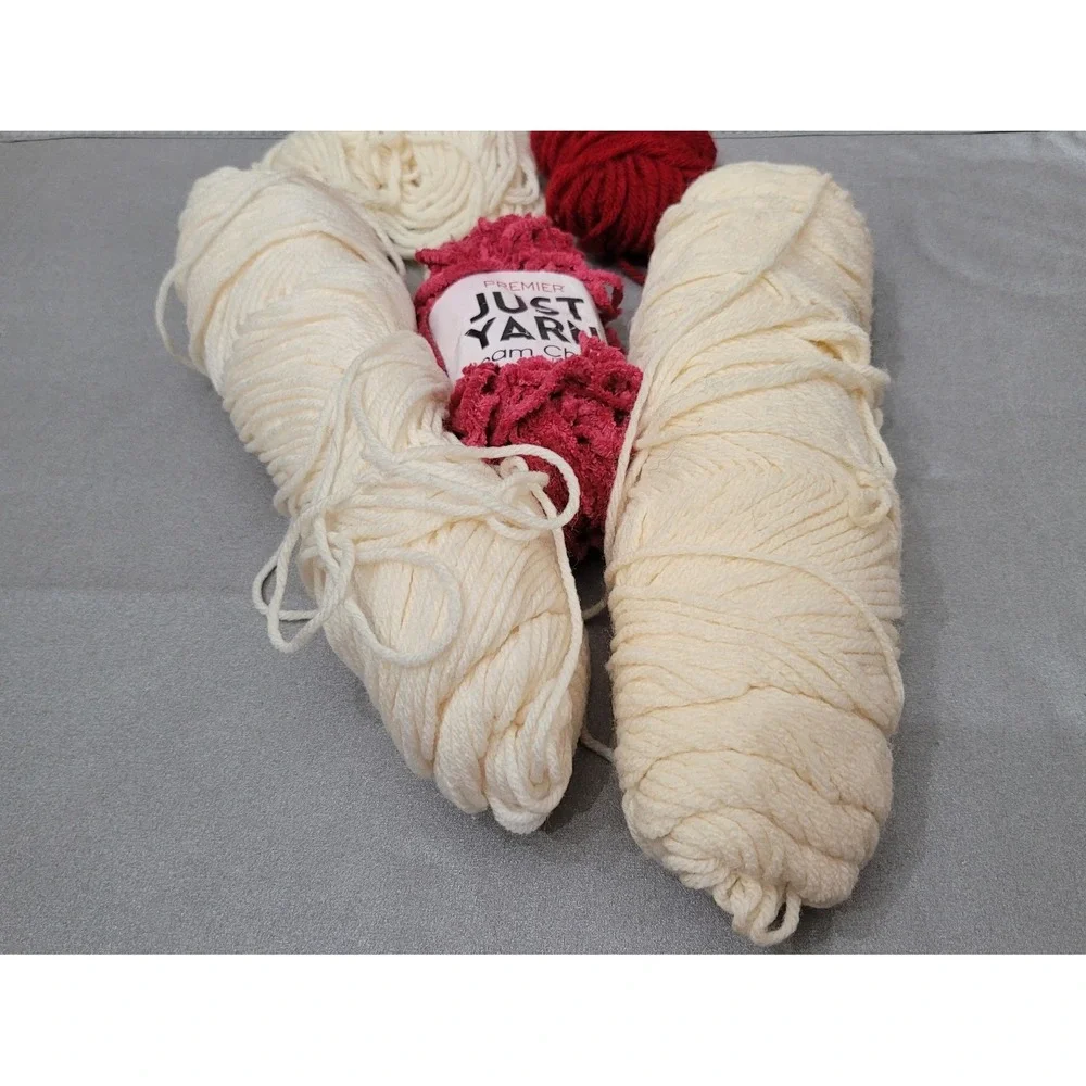 Lot of Premier‎ Just Yarn in Cream and Red
